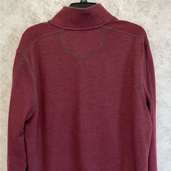 Eddie Bauer Mens Collared 1/4 Front Zip Long Sleeve Maroon Thermal Size Large - Picture 4 of 13